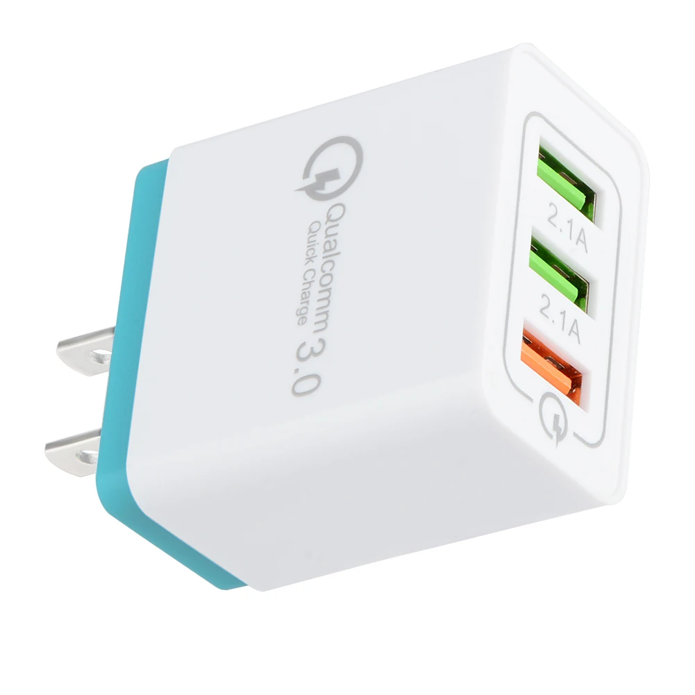 Portable Travel USB Wall Charger US Plug 3 Ports 18W Quick Charge QC 3.0 2.0 Fast Charger Wall Adapter Compatible For iPhone
Portable Travel USB Wall Charger US Plug 3 Ports 18W Quick Charge QC 3.0 2.0 Fast Charger Wall Adapter Compatible For iPhone