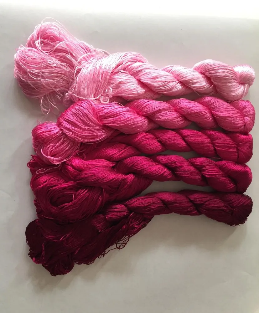 5 skeins hand-dyed Chinese natural mulberry silk embroidery thread floss 440m per skein #25
5 skeins hand-dyed Chinese natural mulberry silk embroidery thread floss 440m per skein #25
