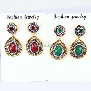 6pair Gold Color Pave Rhinestone Natural Stone Water Drop Earrings Faceted Gem Charm Fashion Jewelry Women Earring
6pair Gold Color Pave Rhinestone Natural Stone Water Drop Earrings Faceted Gem Charm Fashion Jewelry Women Earring