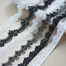 

1M White Lace Fabric High Quality Width 2cm 3cm Black Lace Ribbon Trim Trimmings For Sewing Wedding Collar encajes dentelle L-38