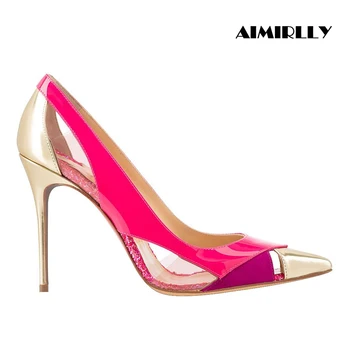 Pointed Toe High Heels Pumps Cutout Patchwork Stilettos Spring Summer Wedding Party Shoes Hot Pink Purple Aimirlly Women Shoes
Pointed Toe High Heels Pumps Cutout Patchwork Stilettos Spring Summer Wedding Party Shoes Hot Pink Purple Aimirlly Women Shoes