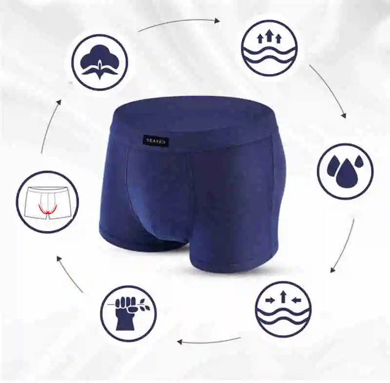 New Men's Boxers Underwear Shorts Cotton Man Soft Breathable Comfortable Panties Elastic Waistband Male Underpants Solid Color L-XXXL (10)
