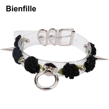Handmade Kawaii Choker Punk Gothic Rose Collar Necklace Six Color Flowers Tranparent Faux Leather Spiked Collar Choker For Women
Handmade Kawaii Choker Punk Gothic Rose Collar Necklace Six Color Flowers Tranparent Faux Leather Spiked Collar Choker For Women