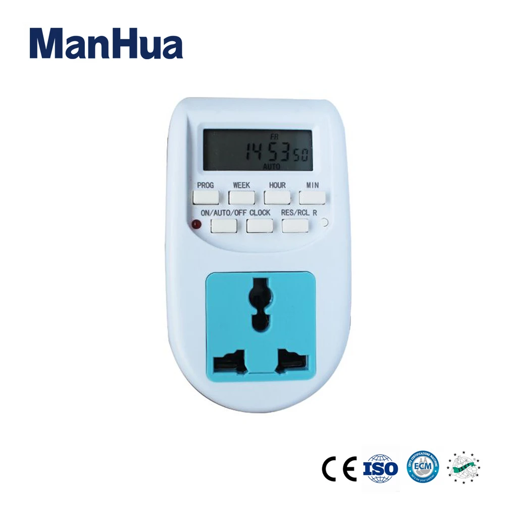 Manhua TG66E Digital Time Switch Timer EU Socket Weekly Programmable Electronic with LCD Display
Manhua TG66E Digital Time Switch Timer EU Socket Weekly Programmable Electronic with LCD Display