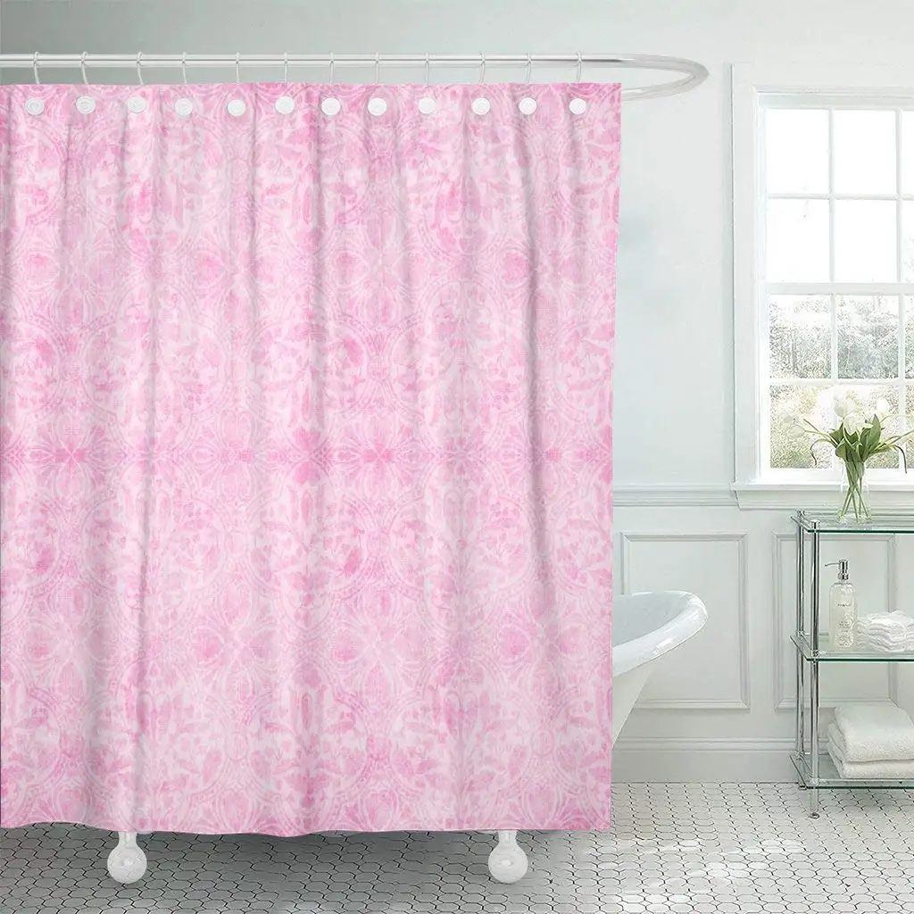 Shower Curtain with Hooks Damask Vintage Light Pink Antique Baroque Floral Flower Jacobean Pastel Retro Decorative Bathroom
Shower Curtain with Hooks Damask Vintage Light Pink Antique Baroque Floral Flower Jacobean Pastel Retro Decorative Bathroom