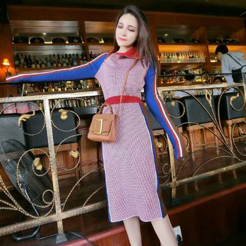Winter European Style Colorblock Zipper turtleneck sweater skirt Knit women's two-piece thin Costumes pencil hip skirt suit sets
Winter European Style Colorblock Zipper turtleneck sweater skirt Knit women's two-piece thin Costumes pencil hip skirt suit sets