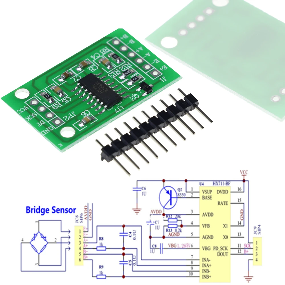 HX711 Weighing Sensor Dual-Channel 24 Bit Precision A/D Module Pressure Sensor Hot sale
HX711 Weighing Sensor Dual-Channel 24 Bit Precision A/D Module Pressure Sensor Hot sale