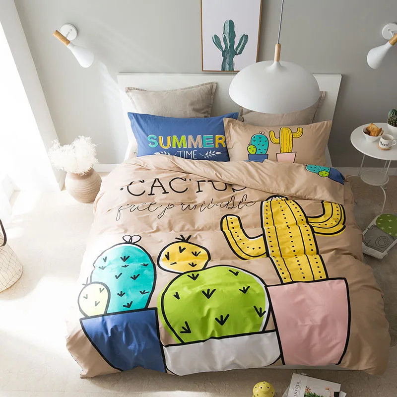 Simple letters and cactus patterns bedding sets Duvet cover set pillowcase falt sheet 3 / 4pcs Queen size Full TJ-25
Simple letters and cactus patterns bedding sets Duvet cover set pillowcase falt sheet 3 / 4pcs Queen size Full TJ-25