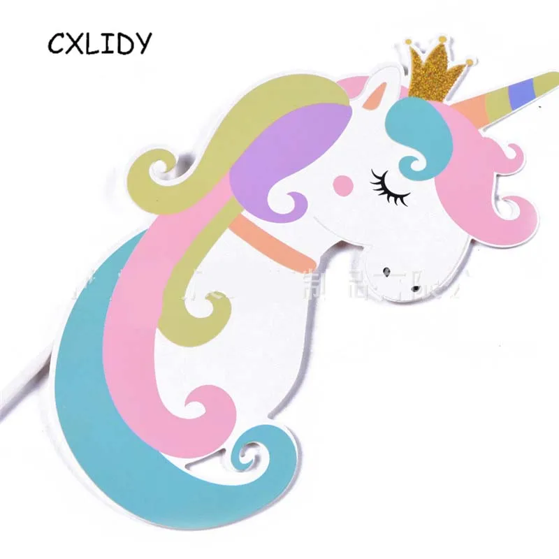 12-Piece Set Unicorn Photo Props Baby Birthday Party Dress Up Supplies Masquerade Beard Props Unicorn Party Supplies qq091 (6)