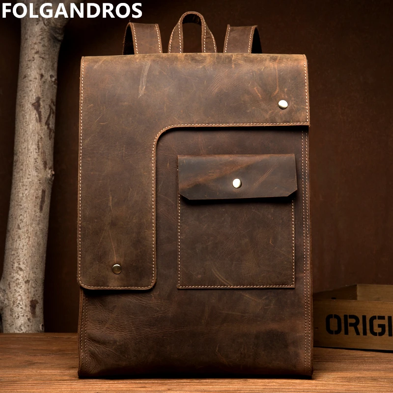 FOLGANDROS Cow Leather Backpack for Men Business Laptop Rucksack Brand Handmade Vintage School Book Computer Shoulder Bag Bolsa
FOLGANDROS Cow Leather Backpack for Men Business Laptop Rucksack Brand Handmade Vintage School Book Computer Shoulder Bag Bolsa