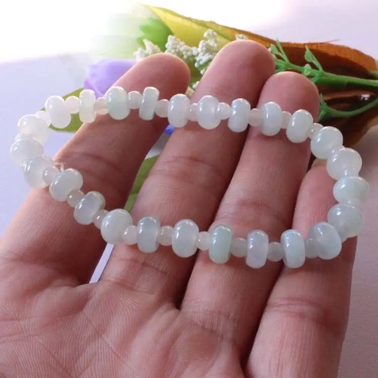 GOLDSUNstoneIcy white stoneite Flat beads (8x4MM) Bangle BraceletsGrade A
GOLDSUNstoneIcy white stoneite Flat beads (8x4MM) Bangle BraceletsGrade A