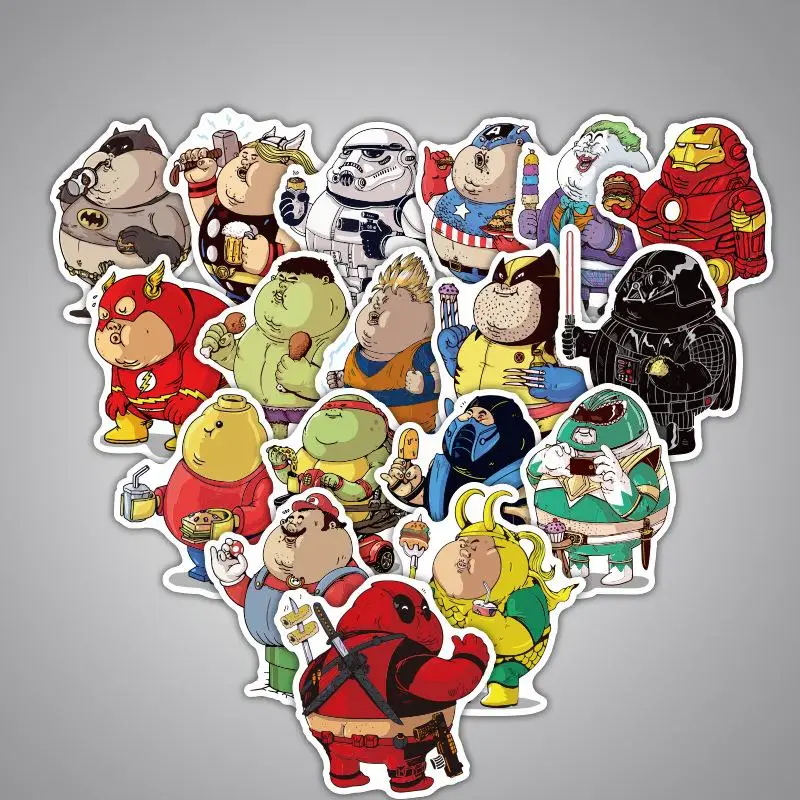 32pcs/Lot Fatty Marvel Sticker For Laptop DIY Phone Notebook Skateboard Snowboard Car PVC Waterproof Luggage Stickers
32pcs/Lot Fatty Marvel Sticker For Laptop DIY Phone Notebook Skateboard Snowboard Car PVC Waterproof Luggage Stickers