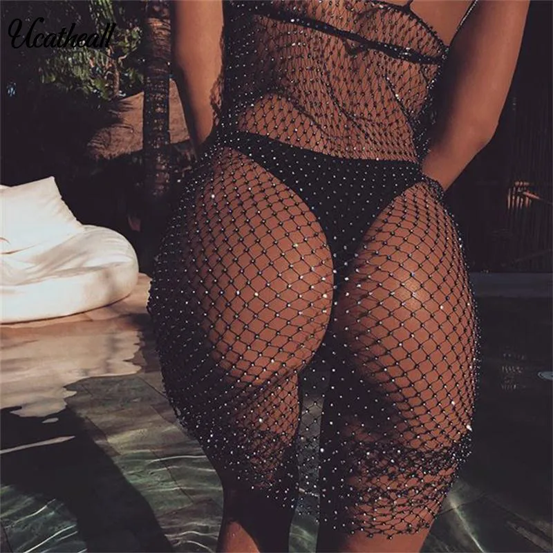 Women Rhinestone Hollow Out Dress Ucatheall Female Sexy Knitted Crochet Beach Tunic Wrap See Through Club Party Tank Dress
Women Rhinestone Hollow Out Dress Ucatheall Female Sexy Knitted Crochet Beach Tunic Wrap See Through Club Party Tank Dress