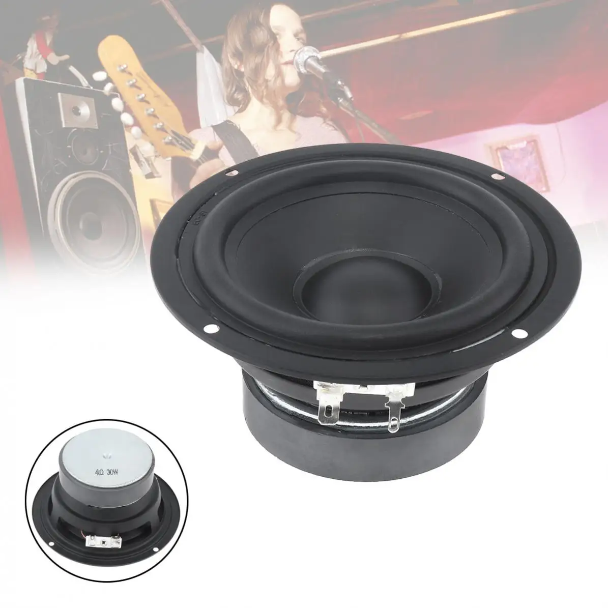 4.5 Inch 30W Rubber LoudSpeaker Waterproof Midrange Woofer Low Frequency for Outdoors / Bathroom / Car Audio
4.5 Inch 30W Rubber LoudSpeaker Waterproof Midrange Woofer Low Frequency for Outdoors / Bathroom / Car Audio