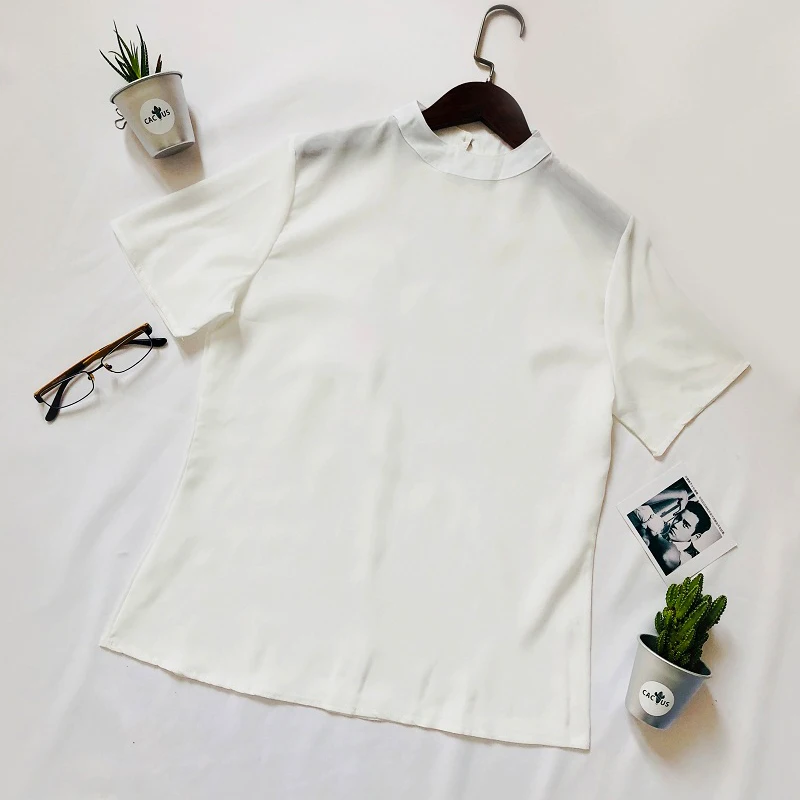 Blouse Women 2019 office Lady chiffon shirts Fashion White Turtleneck top short Sleeve Shirt Women Clothing Plus Size Clothing
Blouse Women 2019 office Lady chiffon shirts Fashion White Turtleneck top short Sleeve Shirt Women Clothing Plus Size Clothing