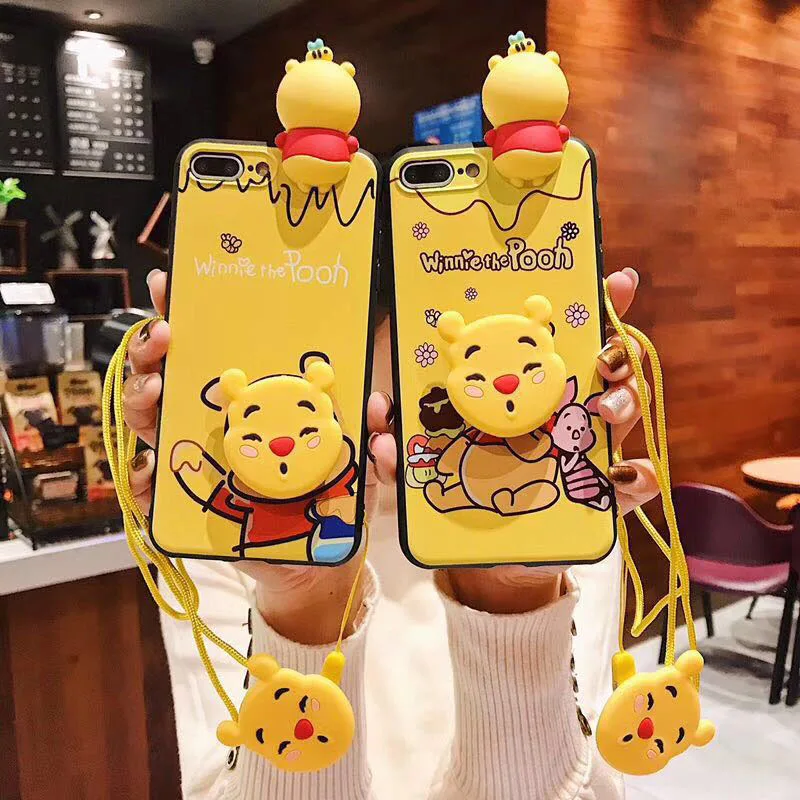 Cartoon Brand Winnie Pooh Phone Case For Huawei mate20 P30 Y7 2017 NOVA Soft Silicone 3D Doll Toys Stand Back Cover With lanyard
Cartoon Brand Winnie Pooh Phone Case For Huawei mate20 P30 Y7 2017 NOVA Soft Silicone 3D Doll Toys Stand Back Cover With lanyard
