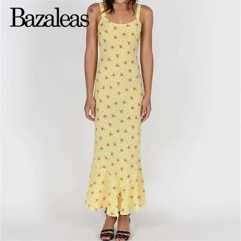 Yellow floral slip dress Clearance