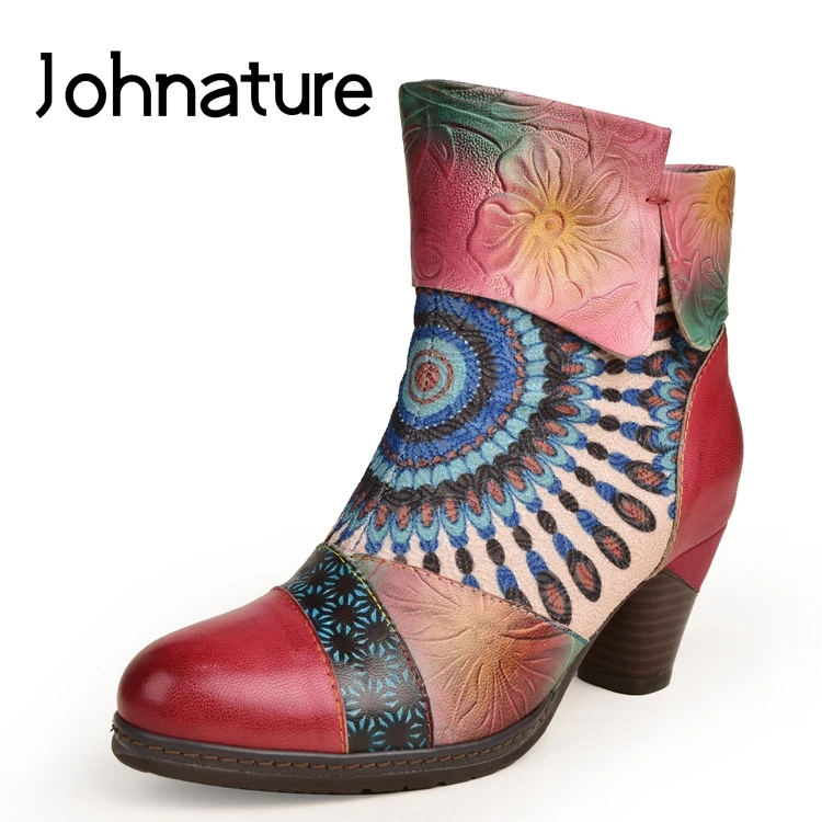 Johnature 2019 New Autumn/Winter Genuine Leather Ankle Boots Zipper Round Toe Hand-painted Totem Handmade Women Shoes
Johnature 2019 New Autumn/Winter Genuine Leather Ankle Boots Zipper Round Toe Hand-painted Totem Handmade Women Shoes
