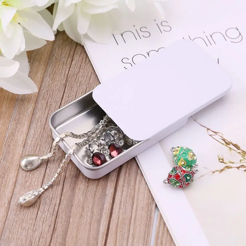 Metal Tin Rectangle Mini Jewelry Storage Box Case Candy Coin Key Organizer Sliding Cover Organizer Small Items Containers
Metal Tin Rectangle Mini Jewelry Storage Box Case Candy Coin Key Organizer Sliding Cover Organizer Small Items Containers