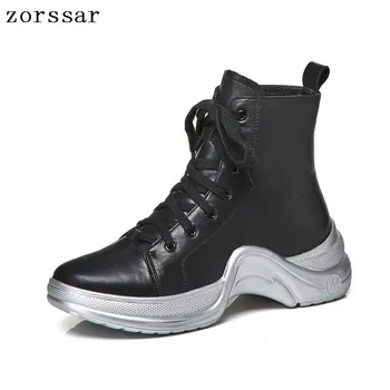 {Zorssar} Fashion Winter Women Boots Flat Genuine Leather Lace up Ankle women Platform Boots Shoes Female booties clunky shoes
{Zorssar} Fashion Winter Women Boots Flat Genuine Leather Lace up Ankle women Platform Boots Shoes Female booties clunky shoes
