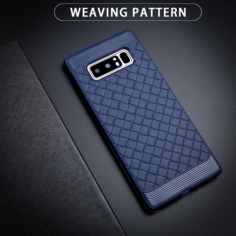 Note 8 Case Business Man Grid Weave Skins Back Protective Cover For Samsung Galaxy Luxury Soft TPU Phone Coque |