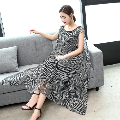 2019 New Romantic Elegant Dignified Atmosphere Mother Dress Summer Silk Classic Round Collar Short Sleeve Streetwear Dresses
2019 New Romantic Elegant Dignified Atmosphere Mother Dress Summer Silk Classic Round Collar Short Sleeve Streetwear Dresses