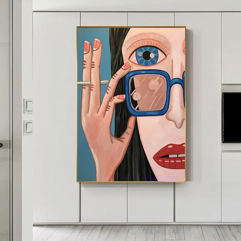 Abstract Cartoon Character Canvas Painting Cigarette Girl Poster Print for Living Room Bedroom HD Tableaux Big Wall Art Picture
Abstract Cartoon Character Canvas Painting Cigarette Girl Poster Print for Living Room Bedroom HD Tableaux Big Wall Art Picture