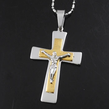 AMUMIU Fashion God Jesus Cross charm Pendant Gold Color Men's Jewelry,Fashion Stainless Steel Cross Necklace For Men KP1174
AMUMIU Fashion God Jesus Cross charm Pendant Gold Color Men's Jewelry,Fashion Stainless Steel Cross Necklace For Men KP1174