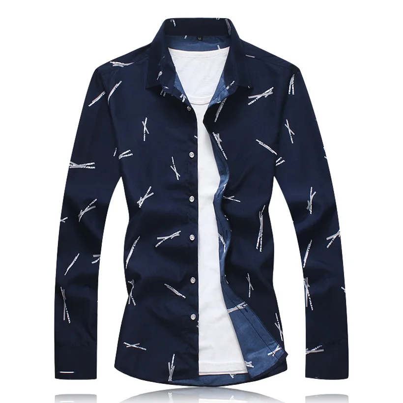 Fashion slim fit Men's shirts Plus size striped printed white navy blue Casual button down dress shirt
Fashion slim fit Men's shirts Plus size striped printed white navy blue Casual button down dress shirt