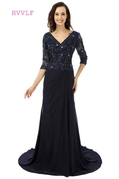 Navy Blue Plus Size 2019 Mother Of The Bride Dresses A-line V-neck 3/4 Sleeves Wedding Party Dress Mother Dresses For Wedding
Navy Blue Plus Size 2019 Mother Of The Bride Dresses A-line V-neck 3/4 Sleeves Wedding Party Dress Mother Dresses For Wedding