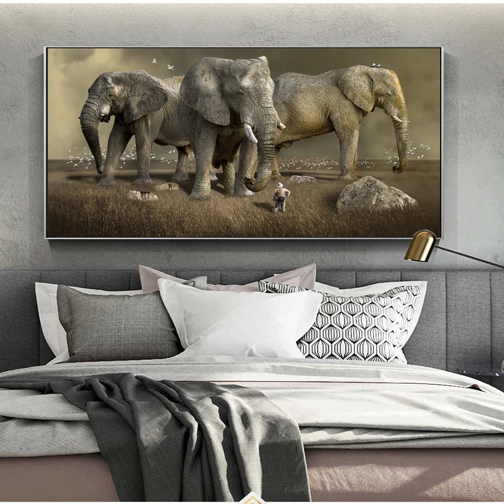 Африканский слон настенные плакаты и принты животные холст искусство картины