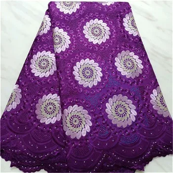 2019 Latest 100% Cotton African lace Fabric Swiss Voile Lace in purple color high quality dry lace with rhinestone 5yards/lot
2019 Latest 100% Cotton African lace Fabric Swiss Voile Lace in purple color high quality dry lace with rhinestone 5yards/lot