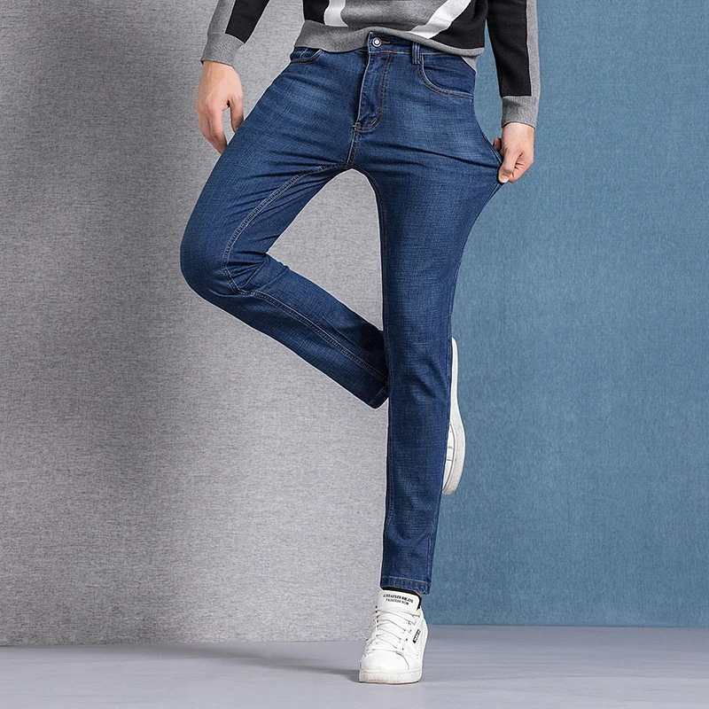 LENSTID Brand European American Style Stretch Men Jeans Luxury Men's Denim Trousers Slim Straight Dark Blue Gentleman Male Jeans
LENSTID Brand European American Style Stretch Men Jeans Luxury Men's Denim Trousers Slim Straight Dark Blue Gentleman Male Jeans