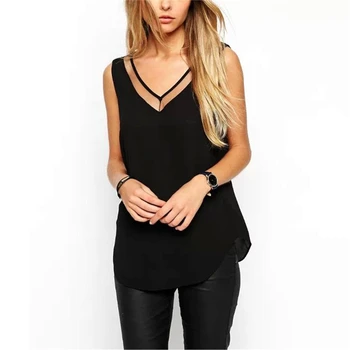 New Fashion Women's V Neck Sleeveless Vest Solid Color Chiffon Tops Ladies Casual Loose Tops Office Work Wear Plus Size Summer
New Fashion Women's V Neck Sleeveless Vest Solid Color Chiffon Tops Ladies Casual Loose Tops Office Work Wear Plus Size Summer