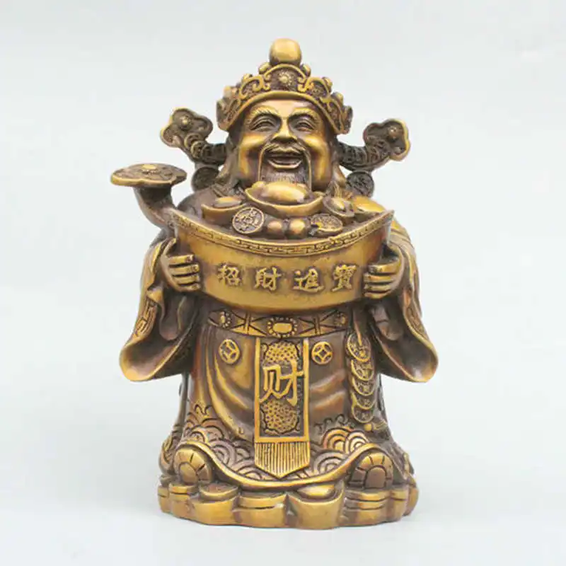 

Pure copper Wealth God of wealth to the living room store opening gift paper Fortune Buddha Ornaments Crafts