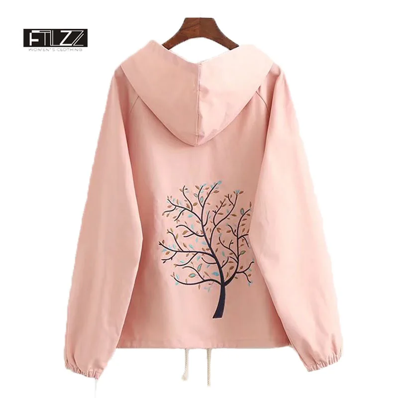 Women Casual Jacket New 2018 Spring Vintage Tree Embroidery Hooded Short Coats Ladies Fashion Harajuku Loose Windbreaker Casacos
Women Casual Jacket New 2018 Spring Vintage Tree Embroidery Hooded Short Coats Ladies Fashion Harajuku Loose Windbreaker Casacos