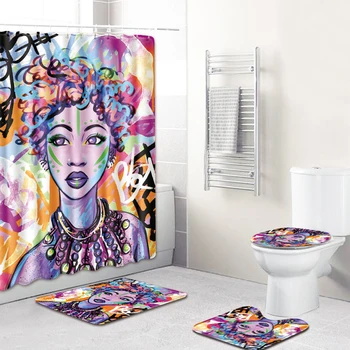 3D African Girls Shower Curtain Bath Mat Toilet Pad Set Flannel Toilet Bathroom Decor Carpet Waterproof Shower Curtain Set
3D African Girls Shower Curtain Bath Mat Toilet Pad Set Flannel Toilet Bathroom Decor Carpet Waterproof Shower Curtain Set