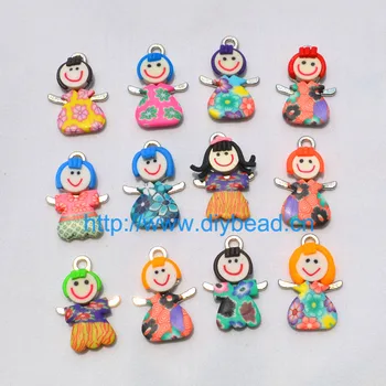 10pcs/lot DIY Jewelry Findings 27mm polymer clay And Alloy Charms Cartoon Girl Pendant mix color Earring Making accessories
10pcs/lot DIY Jewelry Findings 27mm polymer clay And Alloy Charms Cartoon Girl Pendant mix color Earring Making accessories