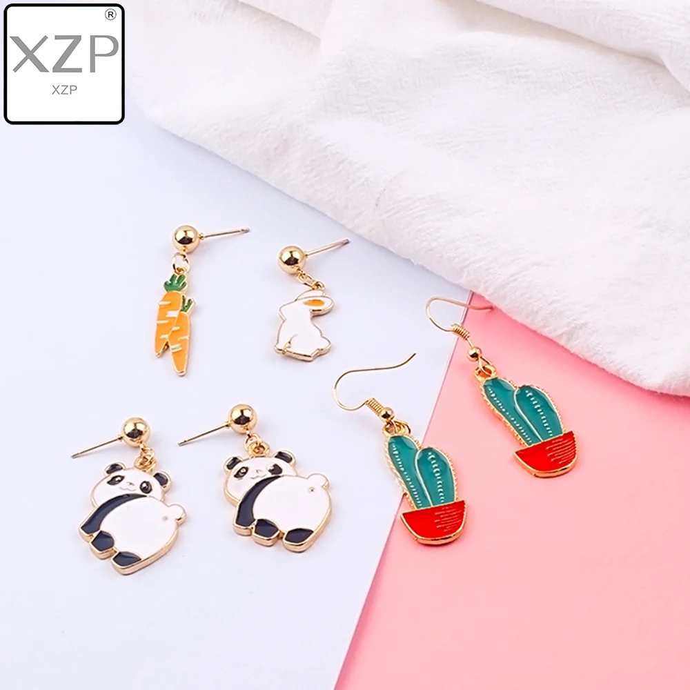 XZP Creative Cartoon Enamle Cute Panda Rabbit Charm Hanging Dangle Earring Simple Cactus Wild Drop Earring for Women Girls Gifts
XZP Creative Cartoon Enamle Cute Panda Rabbit Charm Hanging Dangle Earring Simple Cactus Wild Drop Earring for Women Girls Gifts