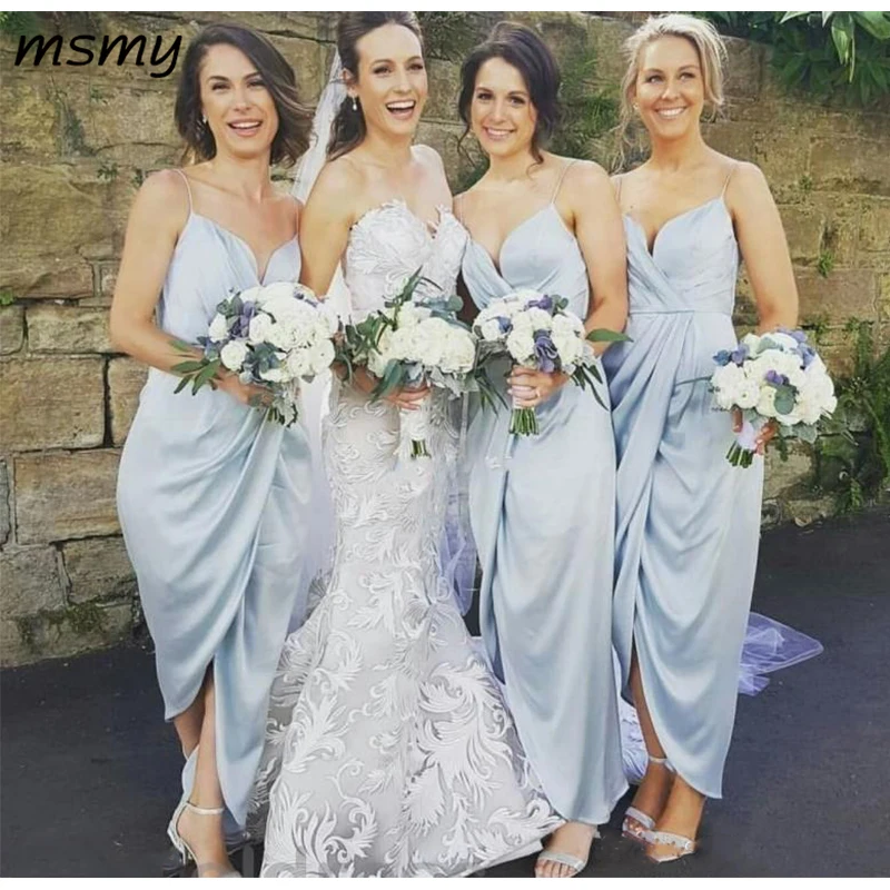 Cheap Sky Blue Bridesmaid Dress Spaghetti Straps Split Long Garden Formal Wedding Party Guest Maid of Honor Gown Plus Size
Cheap Sky Blue Bridesmaid Dress Spaghetti Straps Split Long Garden Formal Wedding Party Guest Maid of Honor Gown Plus Size