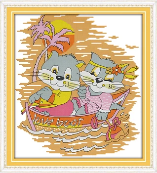 Animal Cross Stitch Patterns Home Decor The Kitten Boating Cartoon Cross Stitch Embroidery Needlework Crafts
Animal Cross Stitch Patterns Home Decor The Kitten Boating Cartoon Cross Stitch Embroidery Needlework Crafts