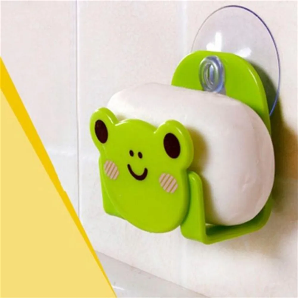 

Hot sale Kitchen shelf Carton Dish Cloth Sponge Holder With Suction Cup Home Decor Dinning Room Soap holder plastic soap box