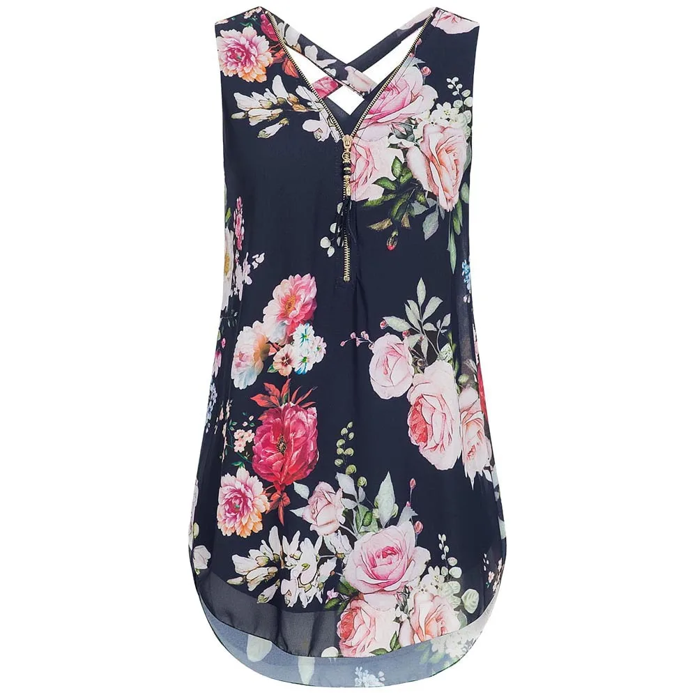 Sexy Back Crossed Front Deep V-Neck Zip Trim Chiffon Top Blouse Sleeveless Boho Style Chiffon Tops Summer Women WHOLESALE
Sexy Back Crossed Front Deep V-Neck Zip Trim Chiffon Top Blouse Sleeveless Boho Style Chiffon Tops Summer Women WHOLESALE