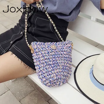 Summer Knitted Straw Women Shoulder Bag Female Handbags Colorful Crochet Rattan Woven Bucket Leisure Vacation Lady Beach Bag Sac
Summer Knitted Straw Women Shoulder Bag Female Handbags Colorful Crochet Rattan Woven Bucket Leisure Vacation Lady Beach Bag Sac