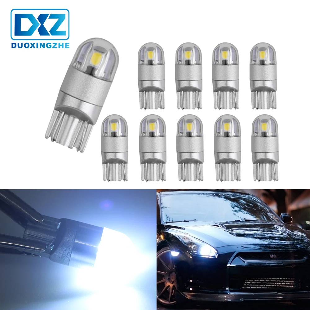 

DXZ 10X T10 LED w5w 194 168 12V canbus car interior light 3030 2SMD Parking Bulb Auto Wedge Clearance Read Lamp Ice Bule Yellow