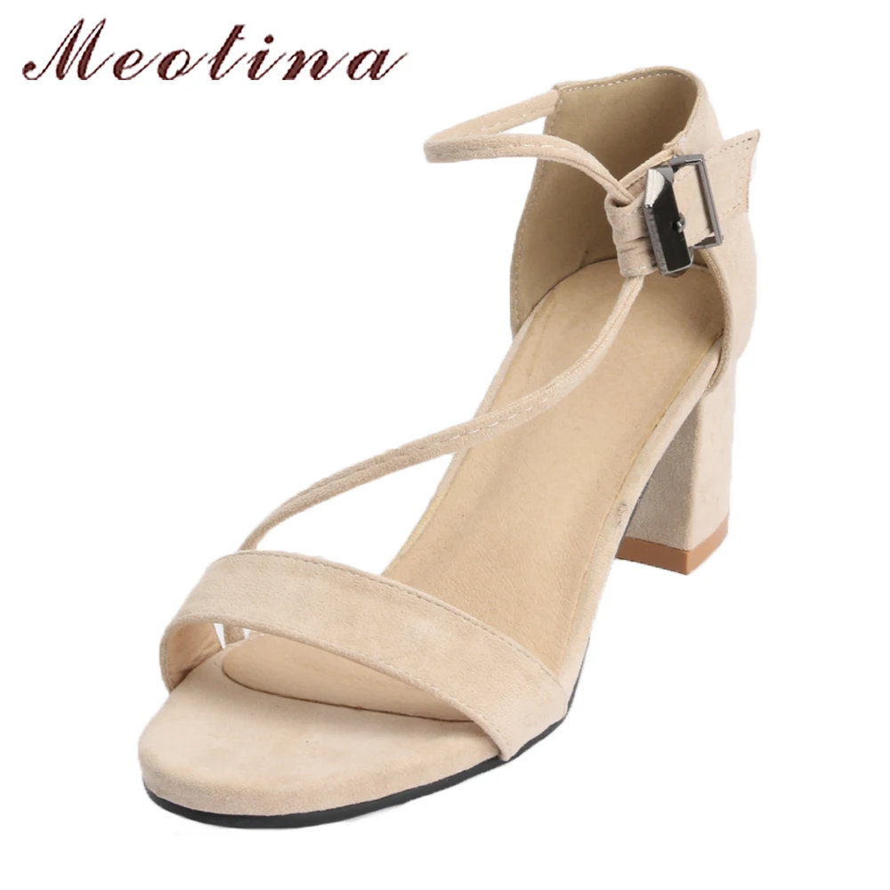 Meotina 2018 Summer Sandals Women Block High Heels Shoes Ankle Strap Casual Shoes Large Size 42 43 Beige Black Sandals Female
Meotina 2018 Summer Sandals Women Block High Heels Shoes Ankle Strap Casual Shoes Large Size 42 43 Beige Black Sandals Female