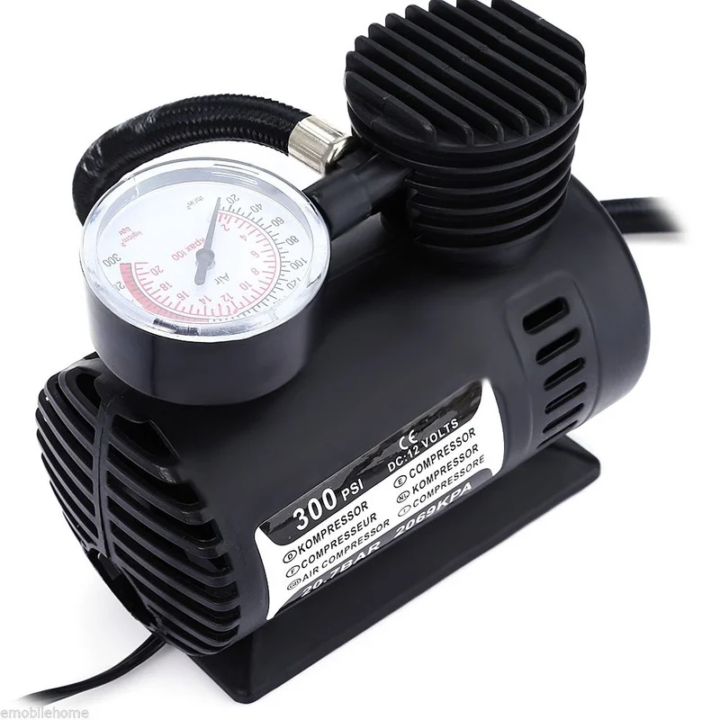 Mini 12V Portable Auto Car Electric Air Compressor Tire Inflator Pump 300 PSI for Motorbike Tire Auto Parts Car Accessories
Mini 12V Portable Auto Car Electric Air Compressor Tire Inflator Pump 300 PSI for Motorbike Tire Auto Parts Car Accessories