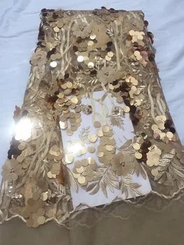 Golden Shining Sequence Lace Fabric Beaded French Laces Fabrics High Quality Tulle French Nigerian Lace Applique Dress
Golden Shining Sequence Lace Fabric Beaded French Laces Fabrics High Quality Tulle French Nigerian Lace Applique Dress