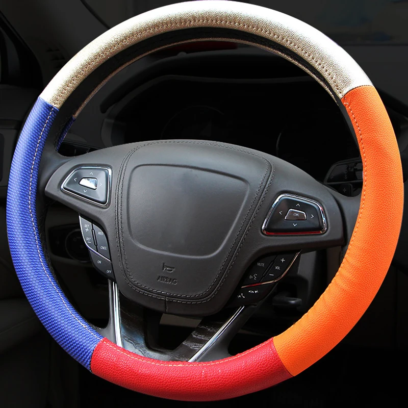 New Design 4 colors Splice car steering wheel cover universal fashion sport steering wheel covers for auto accessories
New Design 4 colors Splice car steering wheel cover universal fashion sport steering wheel covers for auto accessories