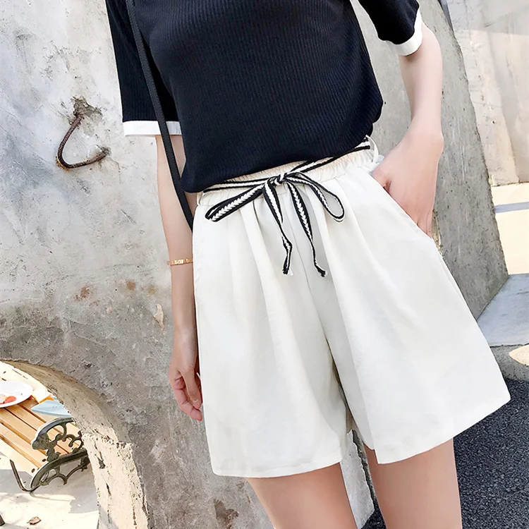2019 Women Summer Shorts Korean Style Casual Loose Lace Up Elastic Waist Short Pants Plus Size S-4XL Black Beige Blue B245
2019 Women Summer Shorts Korean Style Casual Loose Lace Up Elastic Waist Short Pants Plus Size S-4XL Black Beige Blue B245